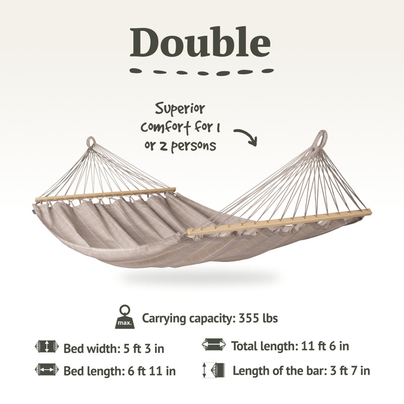 Hamac double avec barre d'écartement Alisio, Amande