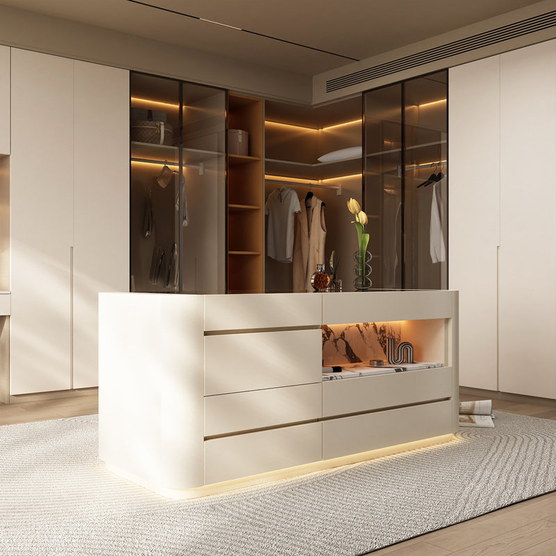 Vitrine à bijoux et coffre de rangement blancs 62,99 "