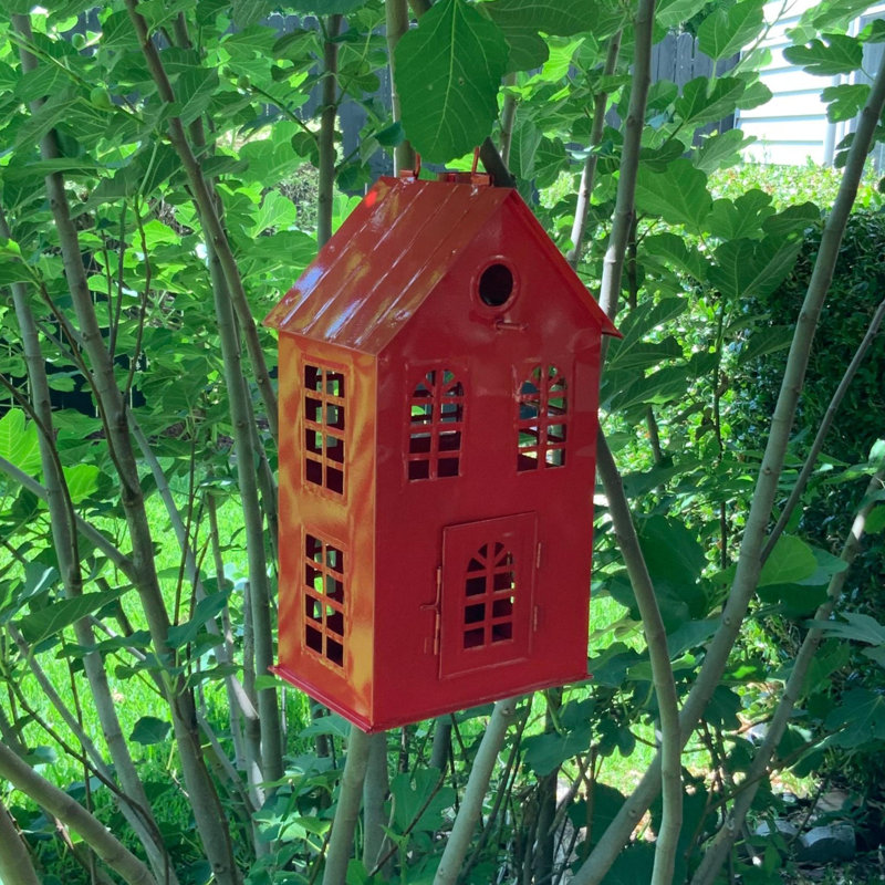 Large Firehouse Bird House Red
