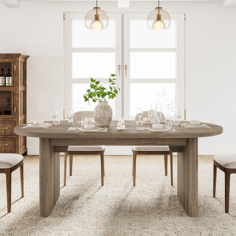 Table de salle à manger 70,87 po, H 29,9 po x L 70,87 po x l 35,4 po, Brun