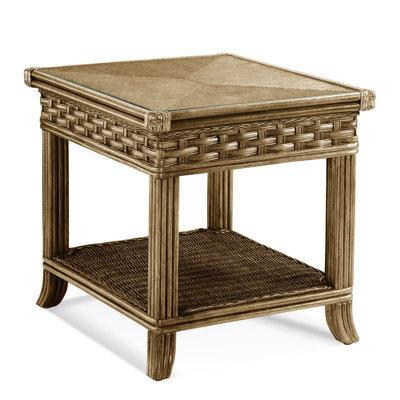 Somerset Glass Top End Table with Storage by Braxton Culler