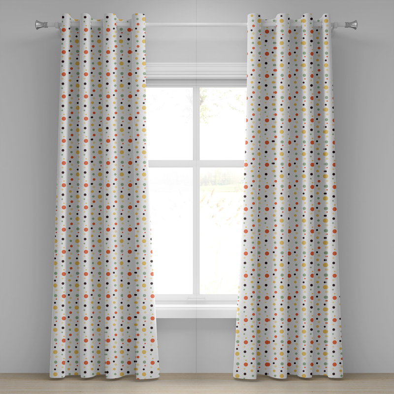 Multicolore, rideaux à œillets décoratifs à 2 panneaux East Urban Home, L 50 po x L 108 po