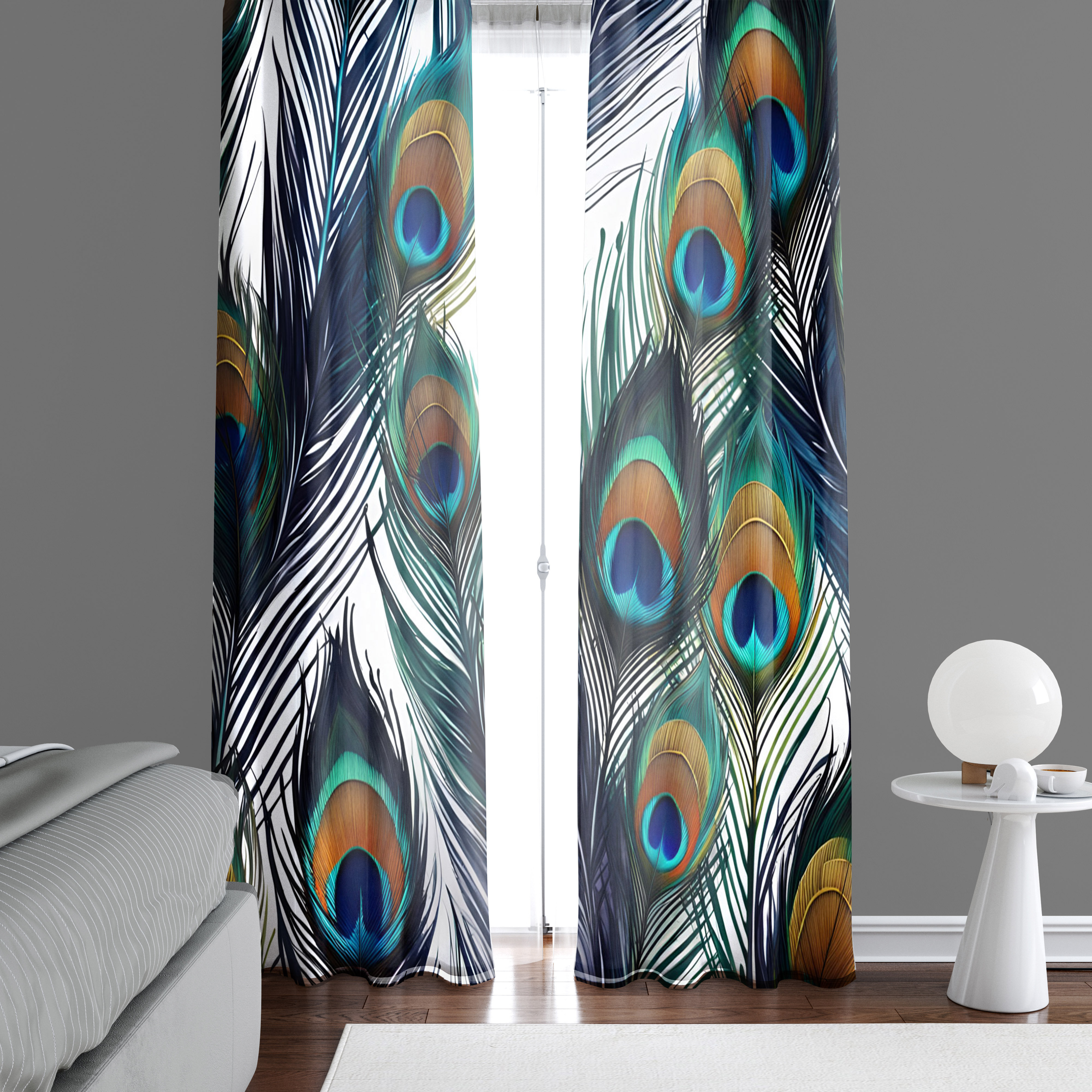 Hallmark Polyester Semi-Sheer Curtain Pair