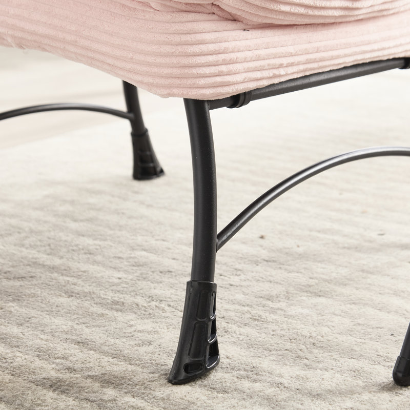 Chaise paresseuse rose avec structure et design confortable, pour salle de jeux, étable de lecture moderne, rangement latéral