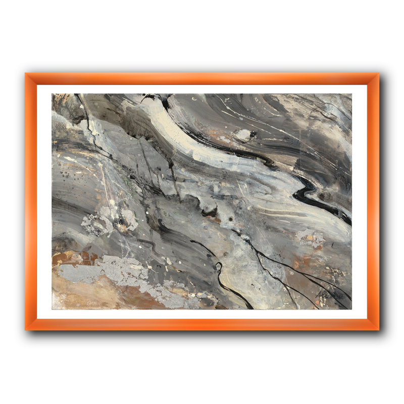 Fire and Ice Minerals V - reproduction d'art sur toile encadrée, H 30 po x l 40 po x P 1,5 po, Cadre orangé