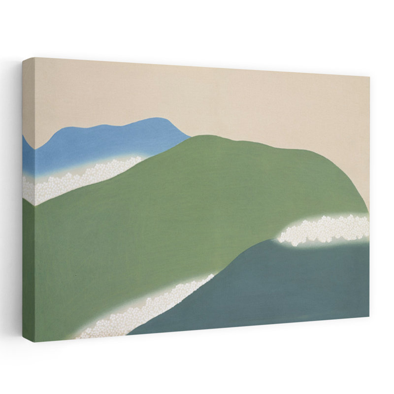 Art contemporain, paysage contemporain abstrait montagne, H 32 po x l 48 po