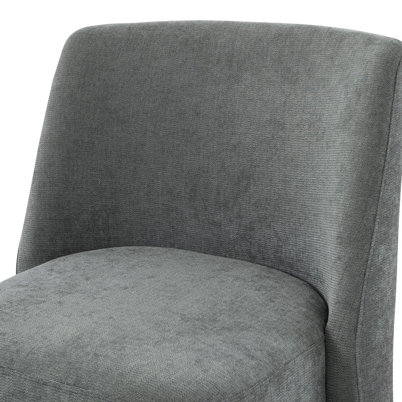 Chaise de salle à manger moderne avec roulettes 23,5 "Leonas (ensemble de 2), Gris
