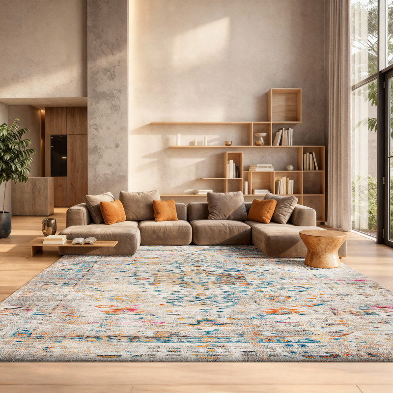 Felty Oriental Black/Gold Area Rug, Rectangle 8' x 10'