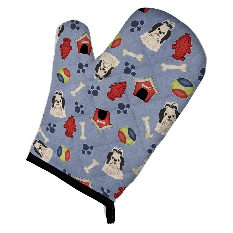 Tzu au four en shih caroline Dog House, Noir / Blanc