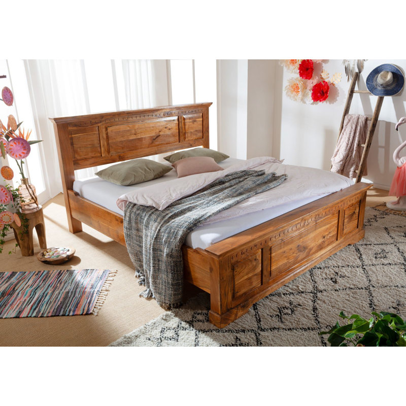 Oxford Solid Wood Bed, Honey, European Double (140 x 200cm)