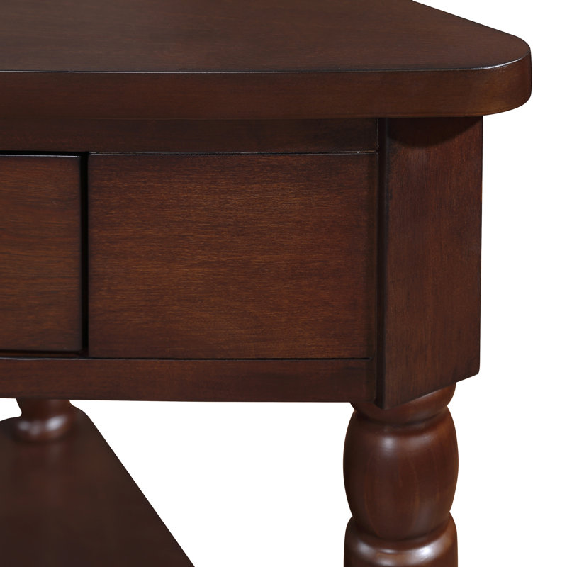 Table de bout à 3 niveaux avec pieds robustes en bois massif - pour coins de chambre restreints
