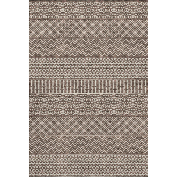 Premium Machine Washable Prisco Brown Rug