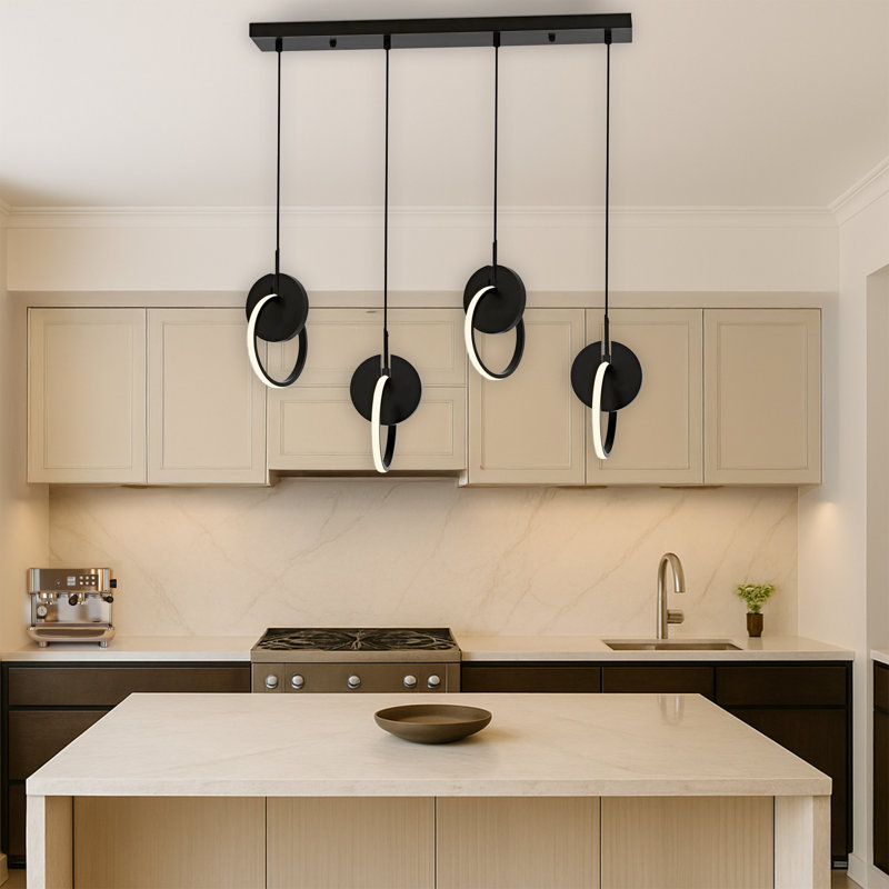 Luminaire suspendu pour îlot de cuisine 4 lumières DEL