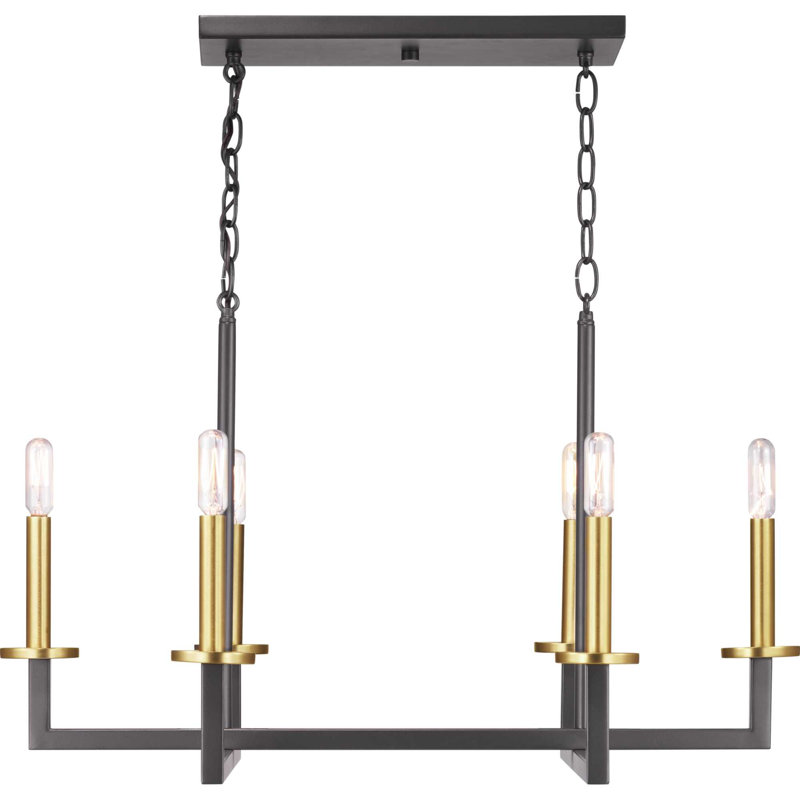 Lustre classique / traditionnel à 6 lumières de style bougie avec détails en cristal Gaia, H 15,63 po x l 40 po x P 40 po