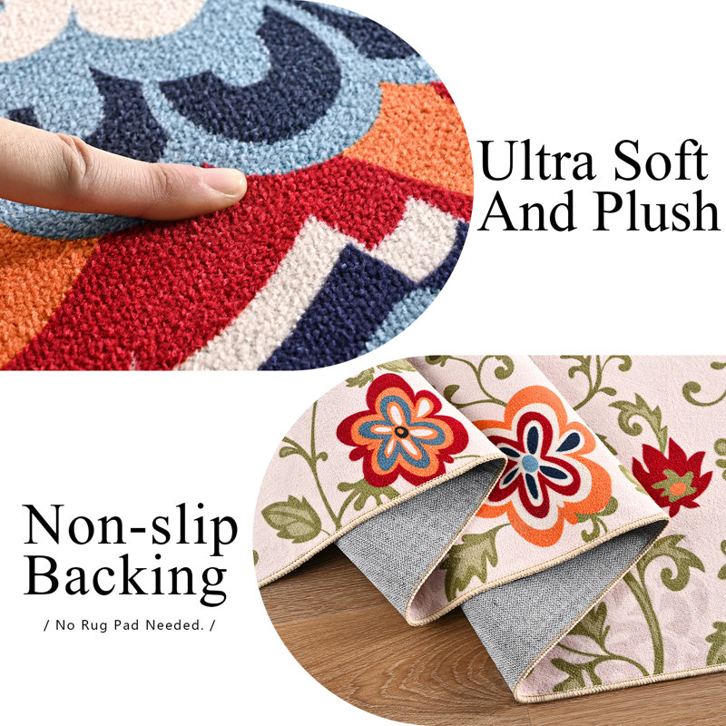 Allexys Floral Area Rug, Rectangle 122 x 183cm
