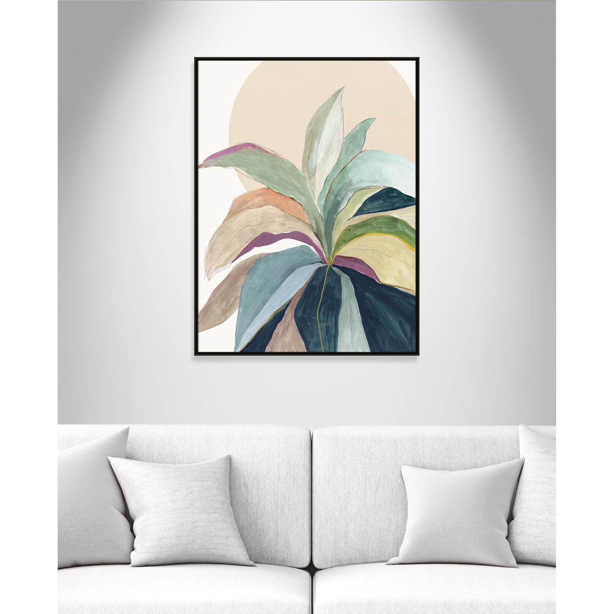 Sherbrooke Sunny Bright Leaves II by Asia Jensen Print, No Mat, Espresso Floater Framed, 49.5" H x 37.5" W x 2" D