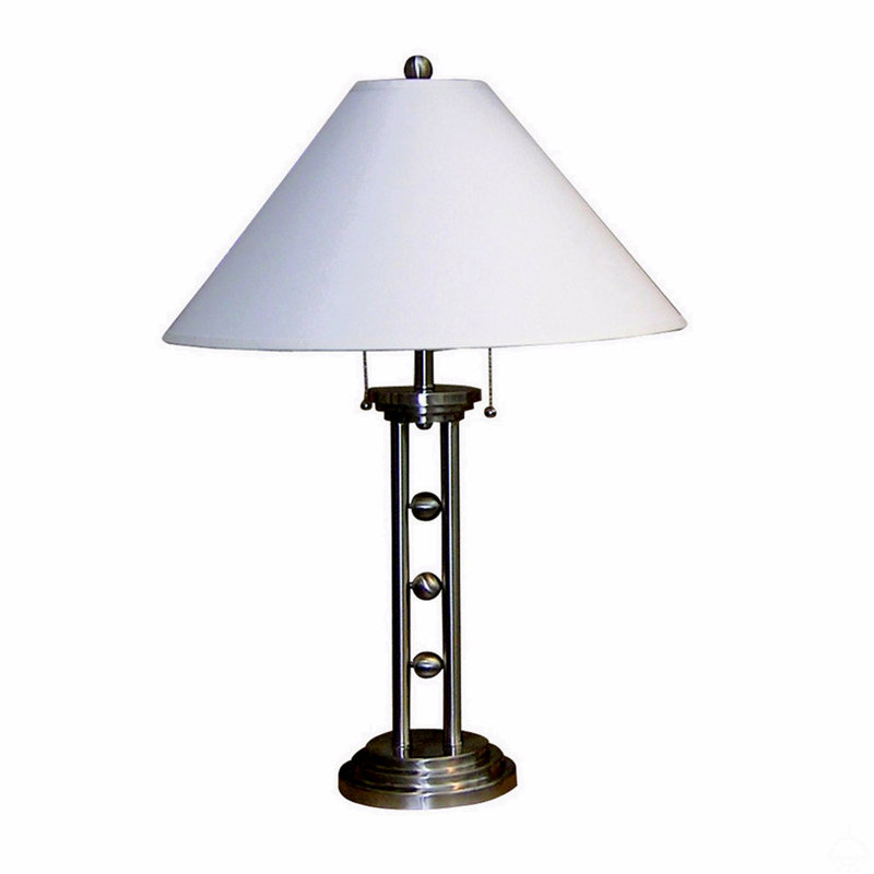 Lampe de table 27 "en métal argenté"