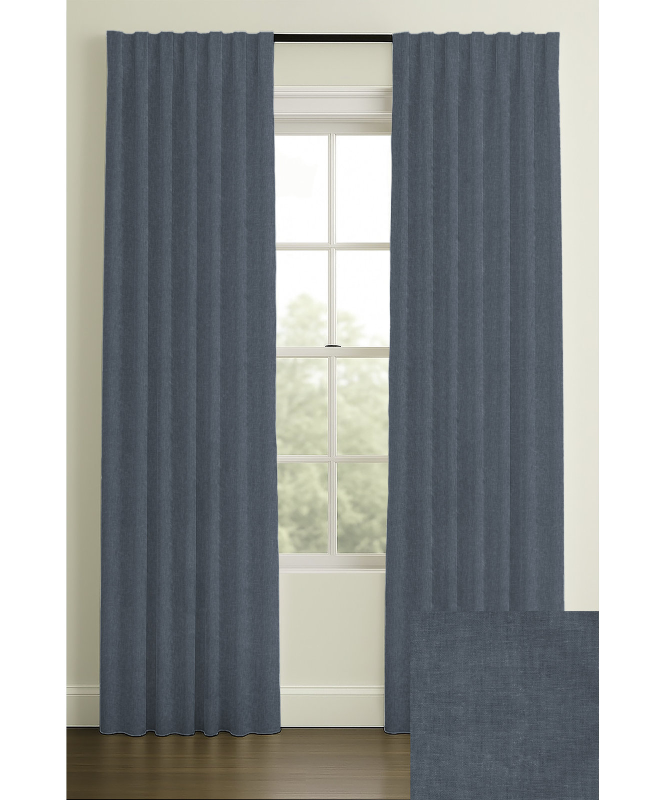 Varenna Ramie Curtain in Ensign, 50" W x 108" L, Double, Rod Pocket
