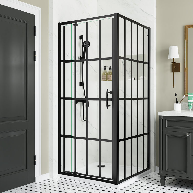 35 7/8" W X 72" H Frameless Square Pivot Shower Enclosure