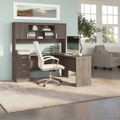 Bureau de direction en L avec huche Aralee