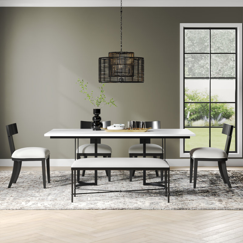 Wainwright Marble Top Metal Base Dining Table