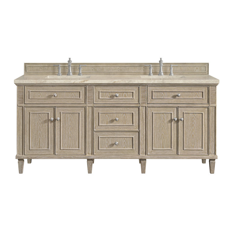 Lorelai 72'' W Double Vanity, Whitewashed Oak, 8" Widespread, Tajnar Eclos