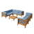 Teak Frame / Blue Cushion