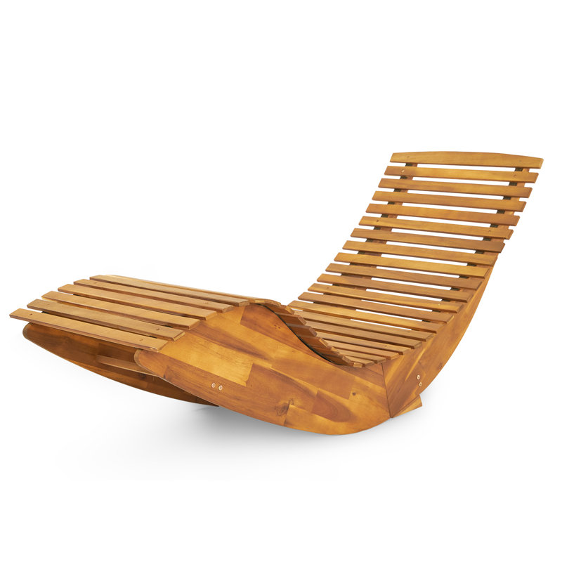 Chaise longue inclinable en acacia Catryn