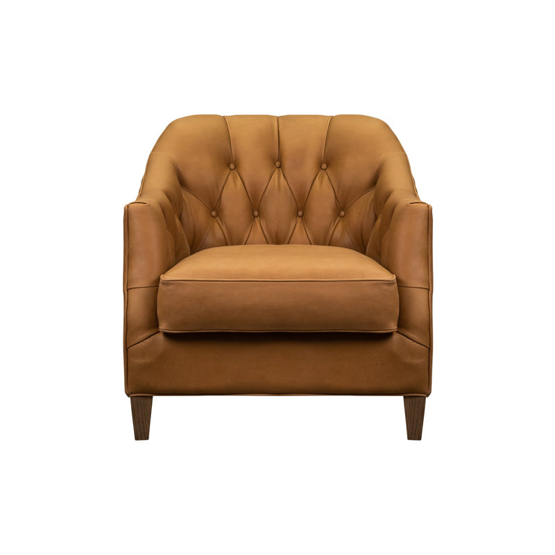 Fauteuil en cuir grainé de 32,5 po Orms
