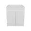 Meuble-lavabo de salle de bain Mek45 avec deux tiroirs et tablette ouverte, rangement mural, blanc