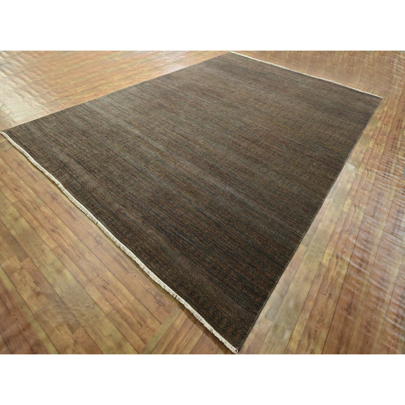 Tapis en laine et en soie noué à la main brun cannelle 10 pi x 14 pi AED3168510F548A4BB2B5C690842D8CD