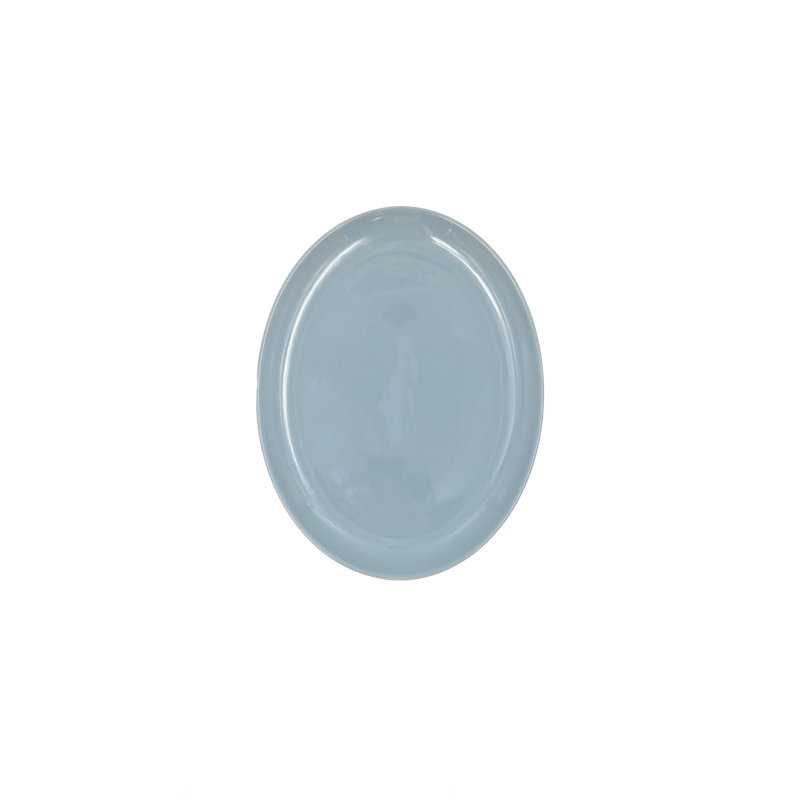 Canvas Home Shell Bisque Porcelain Medium Oval Serving Platter, Blue