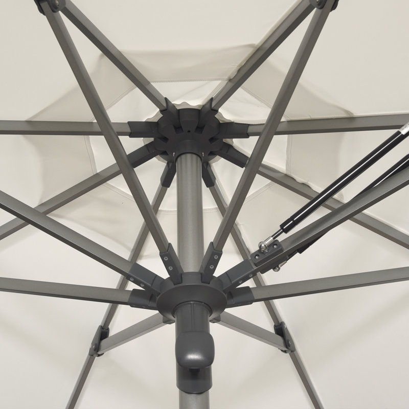 Parasol de table semi-automatique pour l'extérieur, L 120 po x P 120 po, Crème