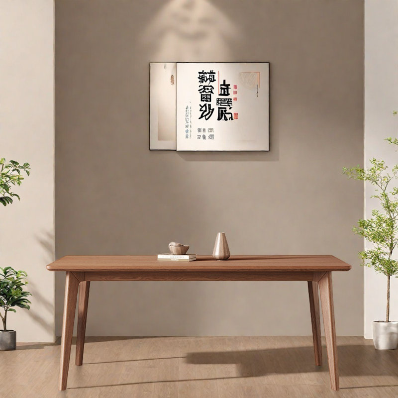 Rectangular dining table made of ash wood,  29.92" H x 70.86" W x 35.43" D