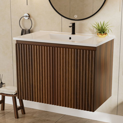 Armoire de salle de bain pliable 30 po avec lavabo