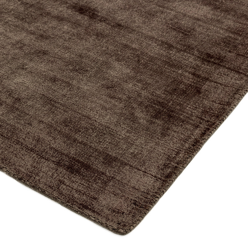 Doris Plain Silky Chocolate Rug, Rectangle 200 x 290cm