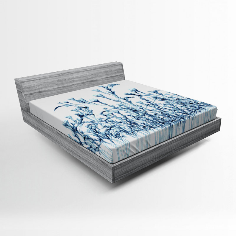 Microfiber Floral Fitted Sheet, Full Fitted Sheet