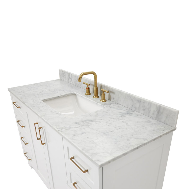 ARIEL TAYLOR 49 IN SINGLE RECTANGLE SINK VANITY, Rectangle, 48", White