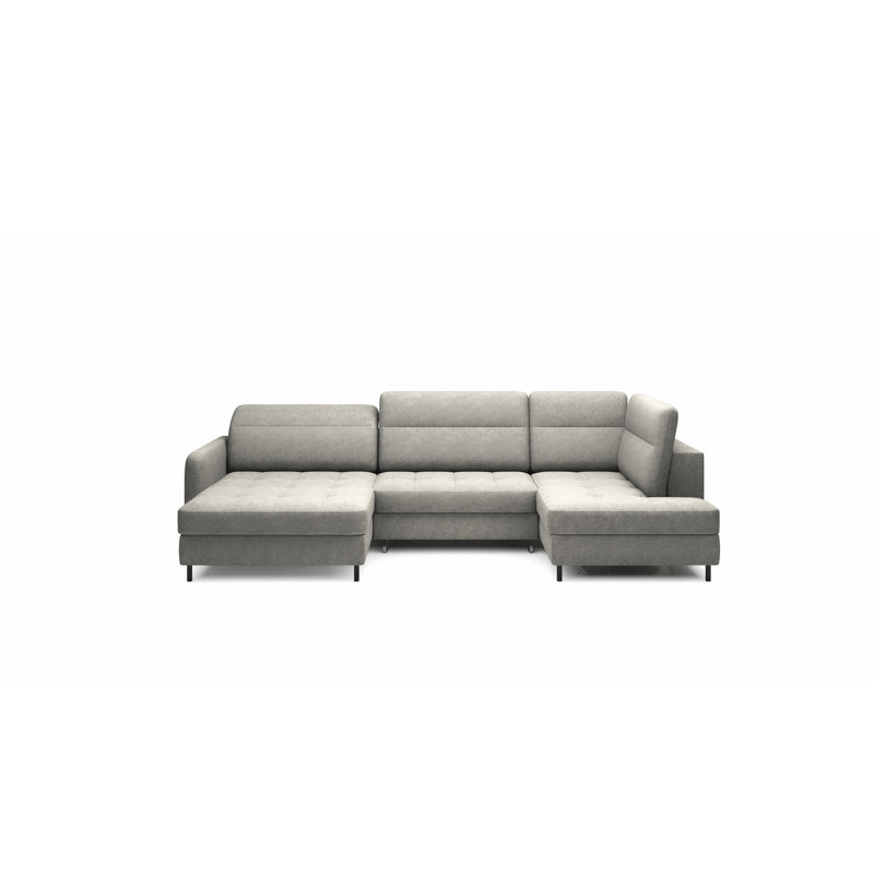 Mela 5 Seater Sofa Bed, Grey, Left Hand Facing