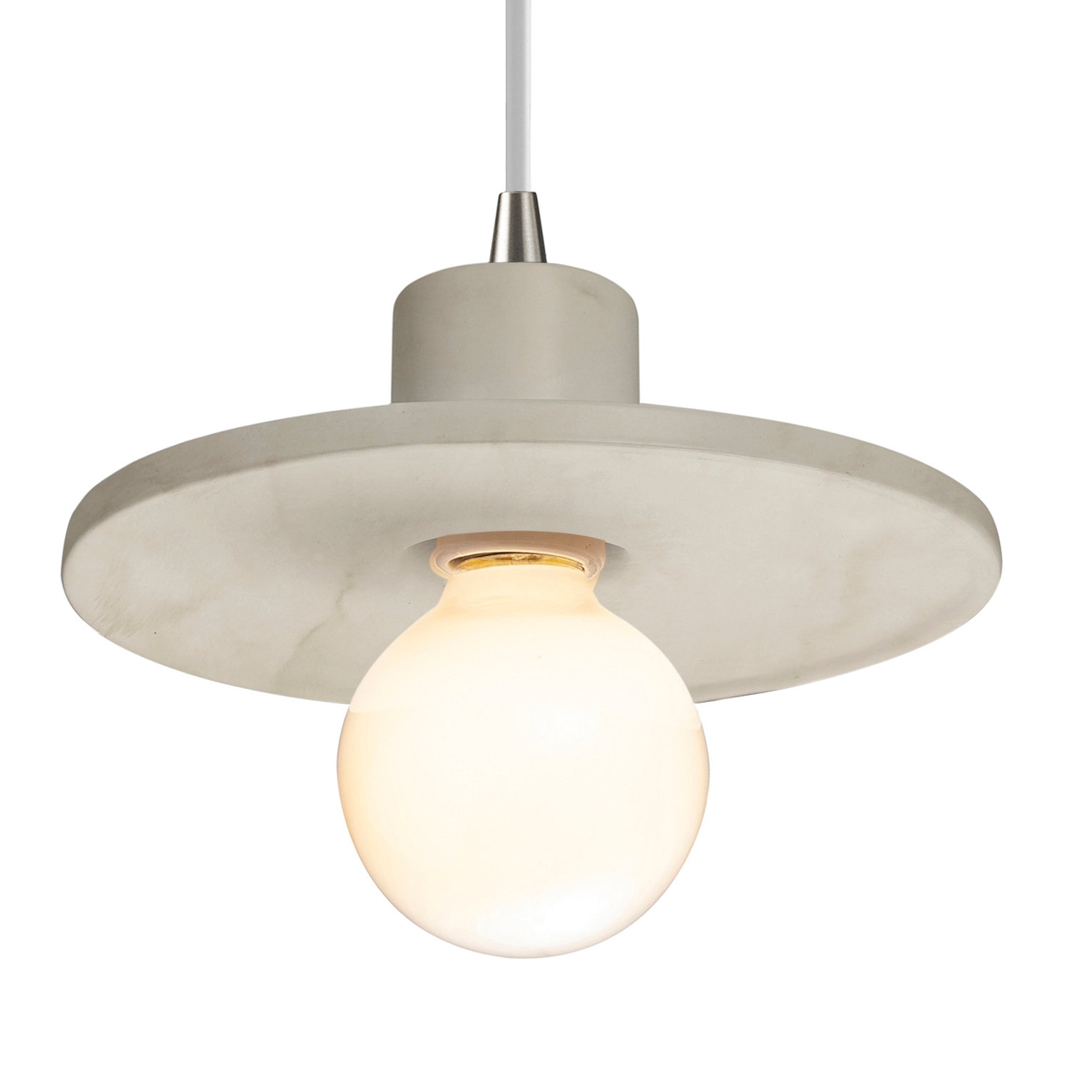 Leni Ceramic Dimmable Pendant, Antique Patina, Brushed Nickel