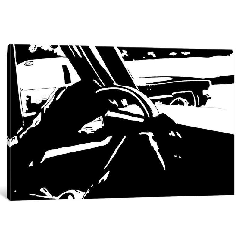 « driving i » par giuseppe cristiano, peinture sur toile tendue, H 26 po x L 40 po x P 1,5 po, Toile tendue, Pas de tapis