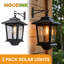 9" Outdoor Solar LED Wall Lanterns with Hooks, Anti-Rust and Waterproof, 2-Pack， Black-134232186