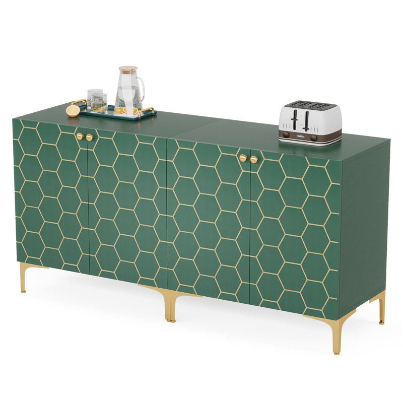 31.5'' Wide 2-Door Buffets and Sideboards Cabinet Set with Hexagonal Pattern