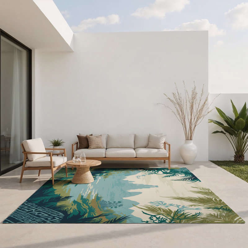 Tapis intérieur et extérieur Heroic Emblem, Rectangle 1'6" x 2'6"