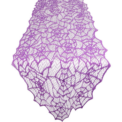 Halloween Table Runner Spiderweb Table Runner Purple Lace Spider Web Table Runners for Halloween Table Decor Lace Runner for Tables Dinning Tables Cen