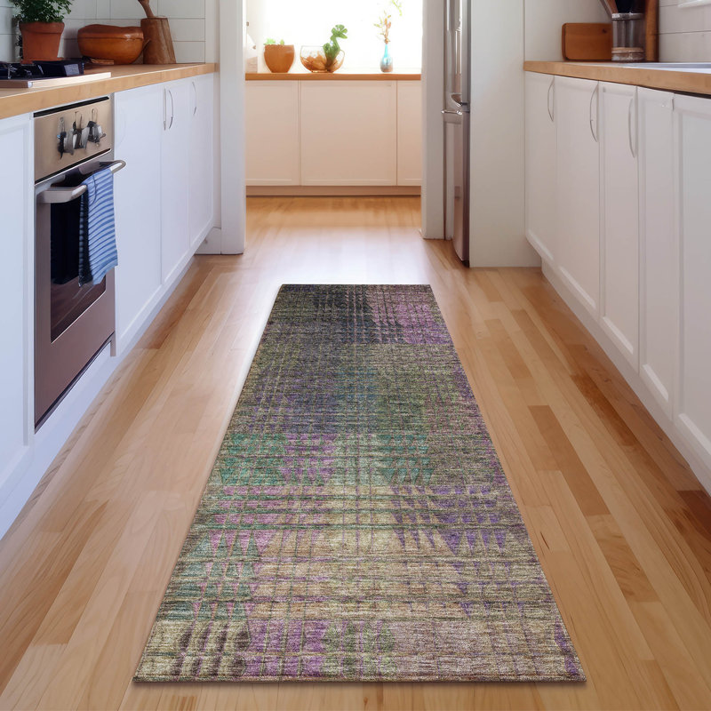 Premium Machine Washable Prisco Plum Rug, Runner 2'3" x 7'6"