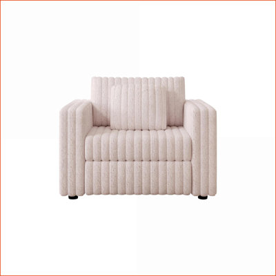 Canapé modulaire simple, moderne minimaliste de 44,9 po avec coussins amovibles lavables pour la chambre à coucher et le salon | Rose clair | Standard