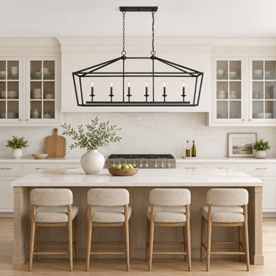 Demi 6 - Light Steel Dimmable Kitchen Island Chandelier UL Certified