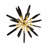 Decorative Metal and Glass Stone Starburst Sculpture Object for Tabletop Decor - Statue Accent for Living Room or Home Decoration - 10", Black-1531209034-1537929192