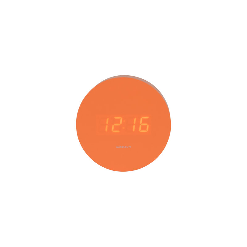 Medium Density Fiberboard (MDF) Electric Alarm Tabletop Clock, Orange
